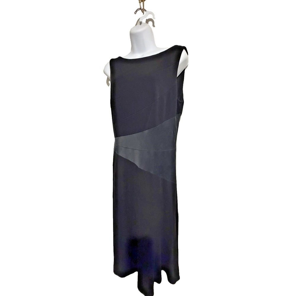 Kay Unger Little Black Dress~10~Sleeveless Double Knit A Line Office-Cocktails